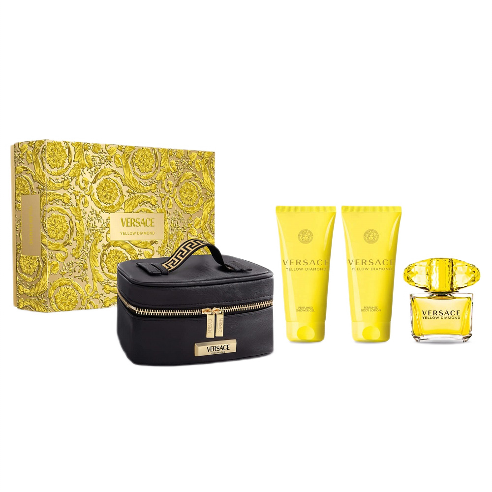 14733511732293595 Yellow Diamond zestaw woda toaletowa spray 90ml + balsam do ciała 100ml + żel pod prysznic 100ml + kosmetyczka - obrazek 1