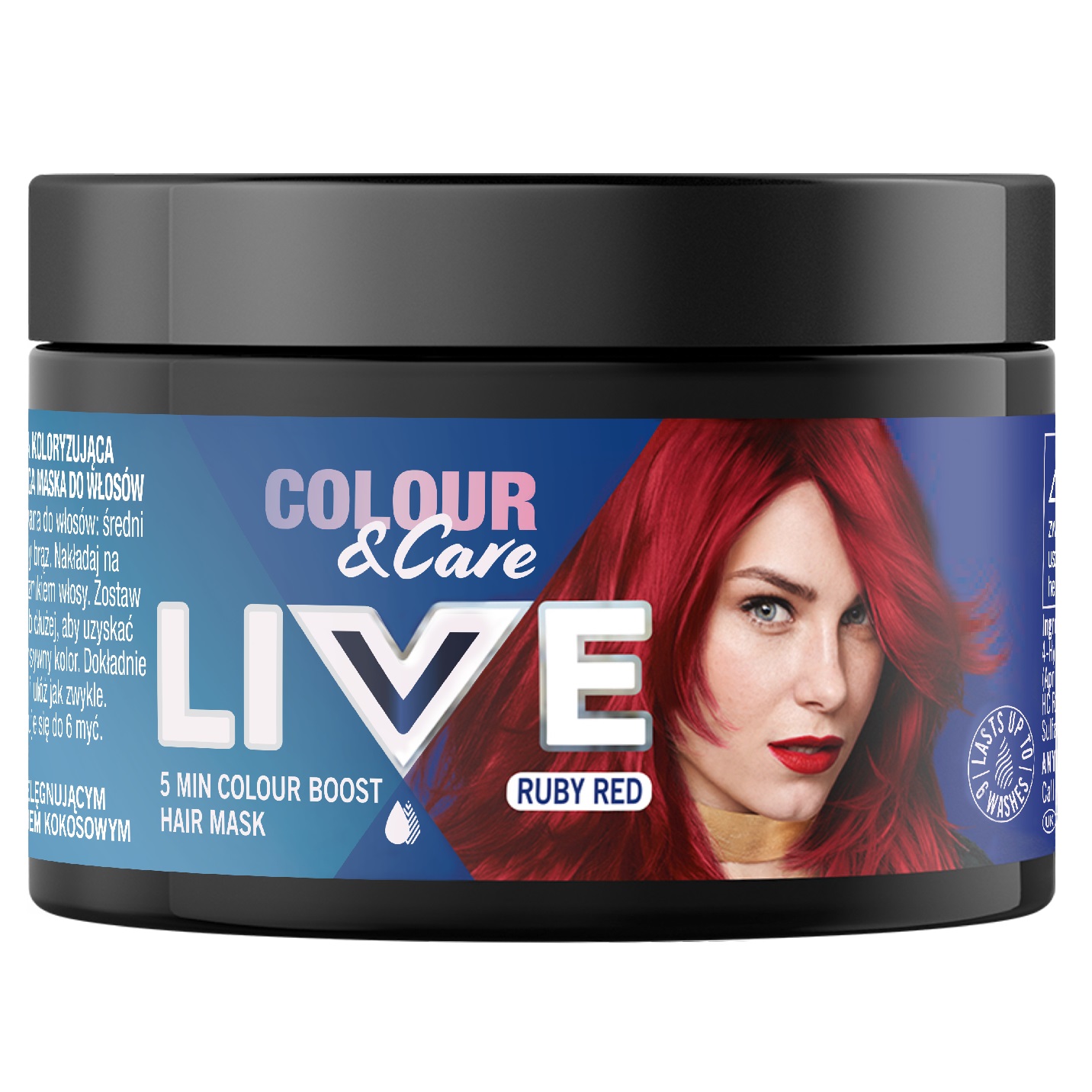 1478461678187625 Live Colour&Care 5 minutowa koloryzująca i pielęgnująca maska do włosów Ruby Red 150ml - obrazek 1
