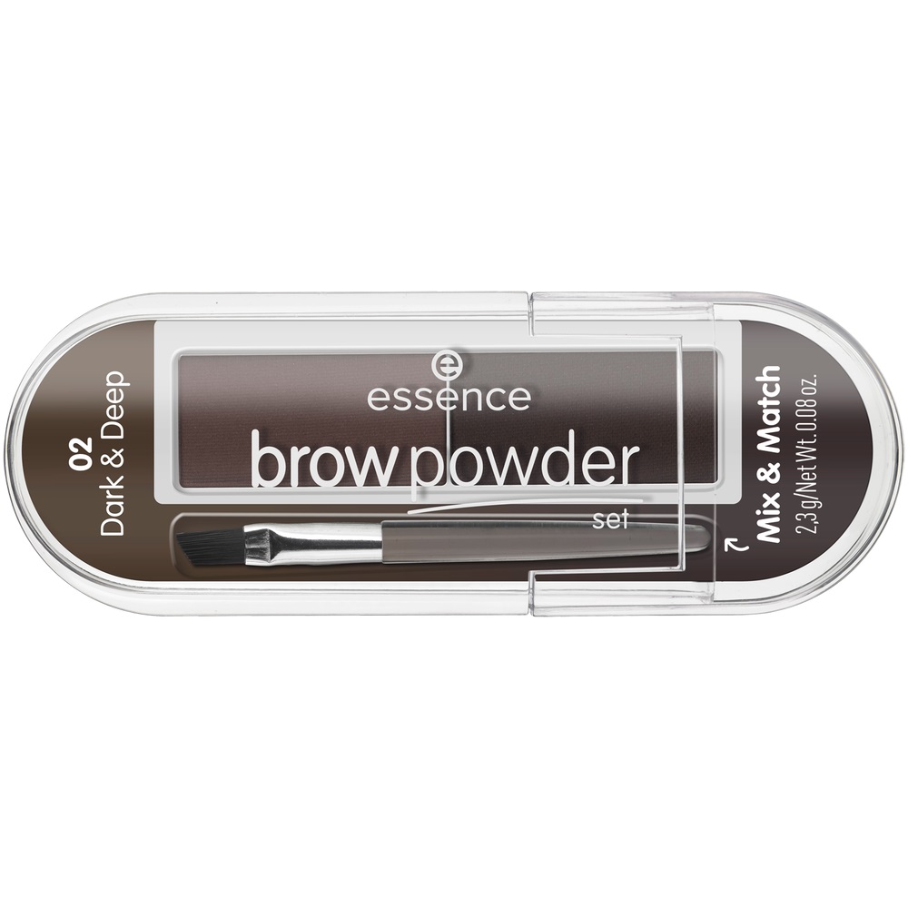 14854301602824631 Brow Powder Set zestaw do stylizacji brwi z pędzelkiem 02 Dark & Deep 2.3g - obrazek 1
