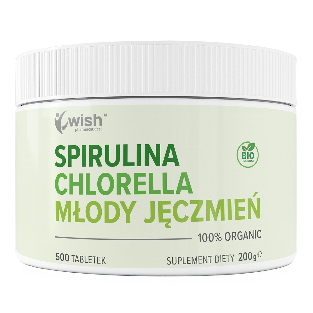 14902751762284527 Spirulina Chlorella Młody Jęczmień suplement diety 500 tabletek - obrazek 1