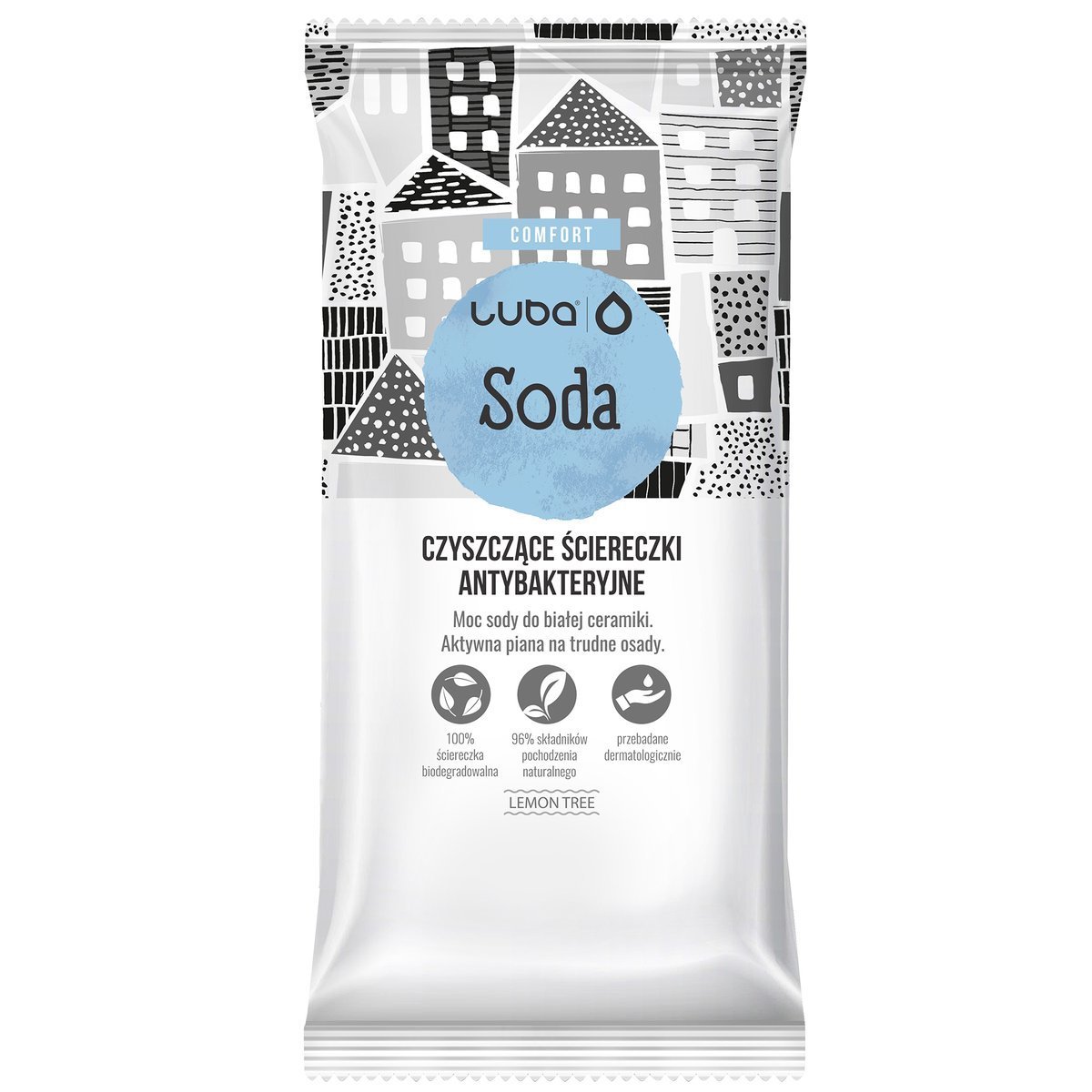 15066271624550092 Comfort czyszczące ściereczki antybakteryjne Soda 24szt - obrazek 1