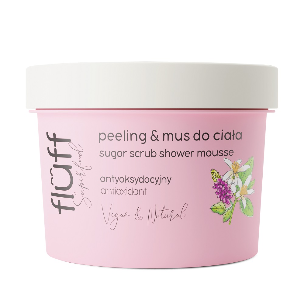 15150581657703870 Sugar Scrub Shower Mousse antyoksydacyjny peeling & mus do ciała Kudzu i Kwiat Pomarańczy 200ml - obrazek 1