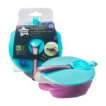 Feeding Bowls miseczka z pokrywką i łyżeczką trójkątna podstawa 6m+ 2szt