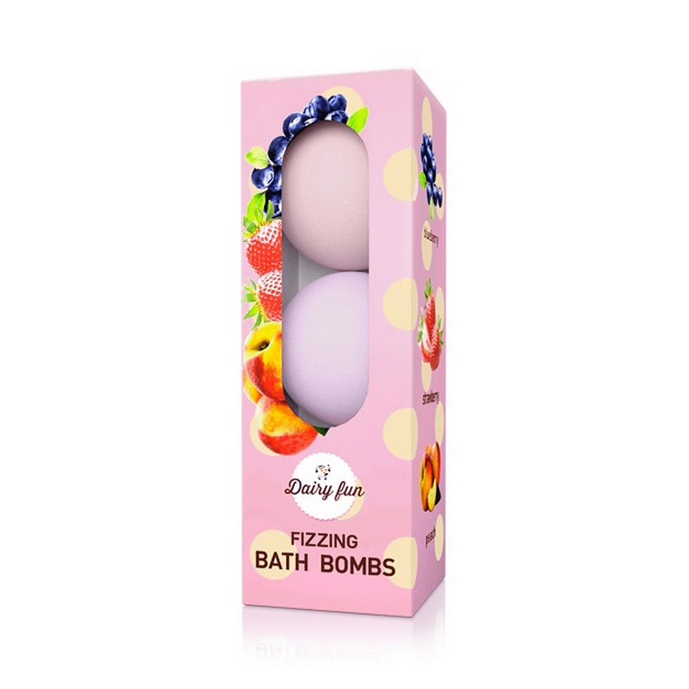 15237761618402835 Fizzing Bath Bombs musujące kule do kąpieli Jagoda Truskawka Brzoskwinia 3x100g - obrazek 1