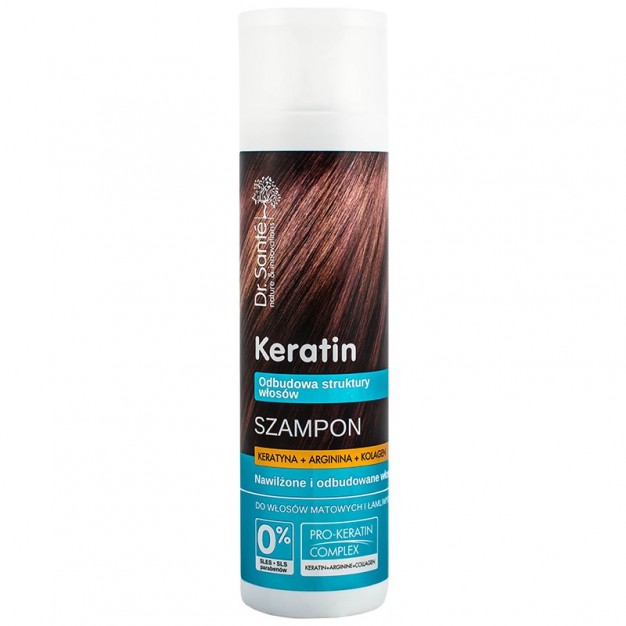 15319511618383146 Keratin Shampoo szampon odbudowujący struktury włosów matowych i łamliwych 250ml - obrazek 1