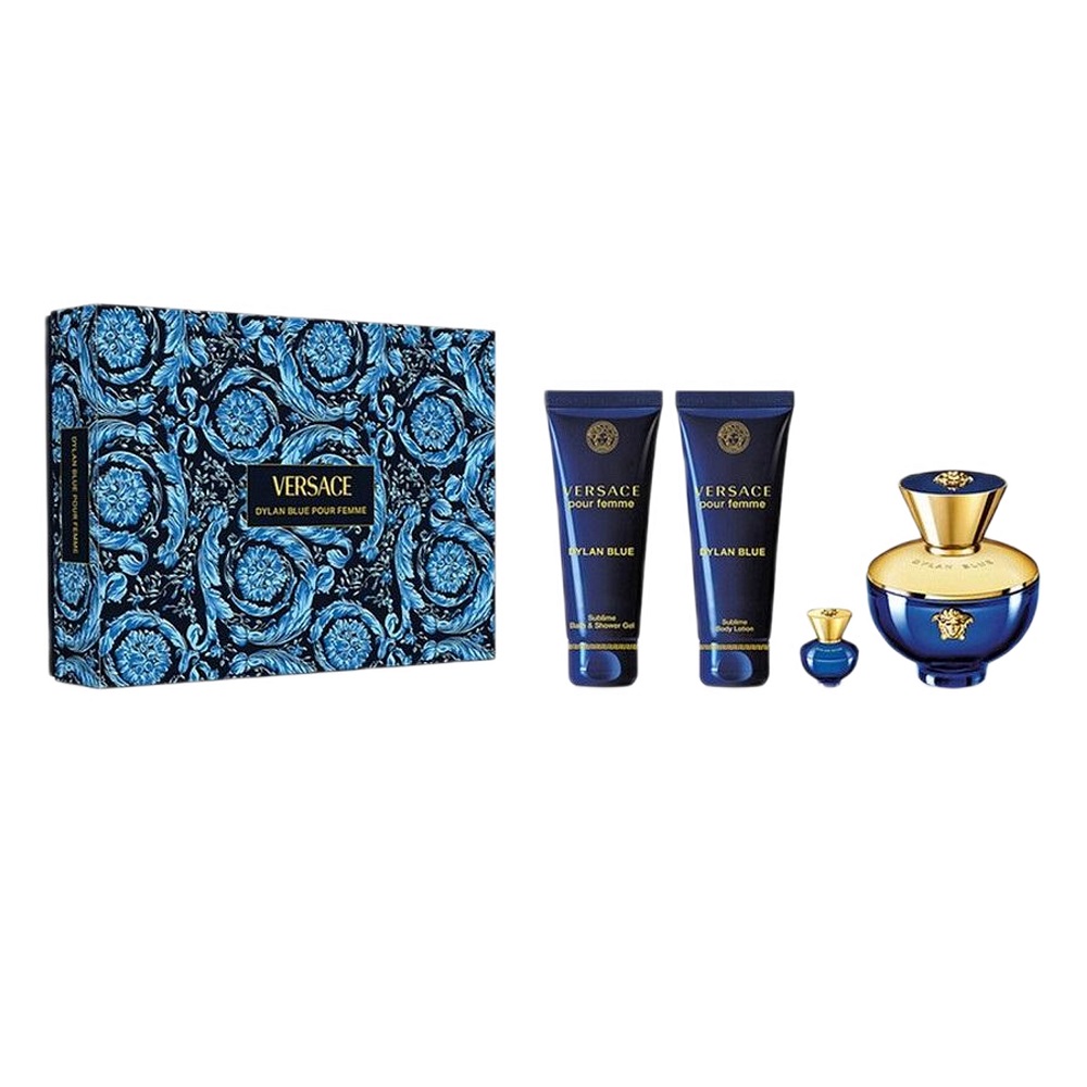 15669701732546104 Dylan Blue Pour Femme zestaw woda perfumowana spray 100ml + żel pod prysznic 100ml + balsam do ciała 100ml + miniatura wody perfumowanej 5ml - obrazek 1