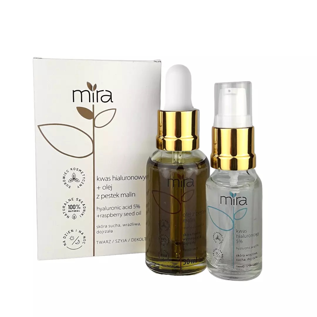 15882211658401347 Zestaw Kwas Hialuronowy trójcząsteczkowy 5% 20ml + Olejek z Pestek Malin 30ml - obrazek 1