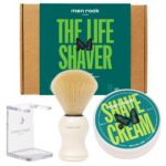 The Life Shaver Sicilian Lime zestaw krem do golenia 100ml + pędzel do golenia + stojak na pędzel