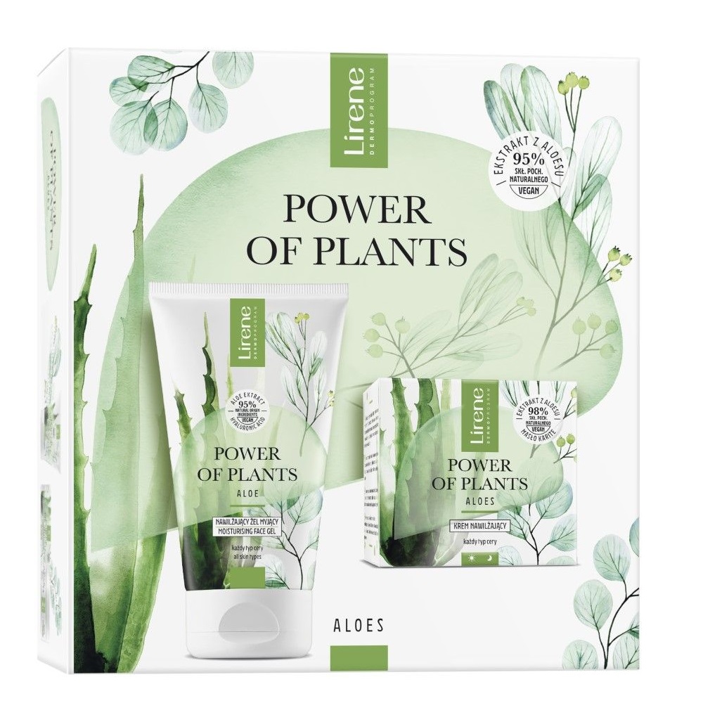 16191691699261720 Power of Plants Aloes zestaw krem nawilżający 50ml + nawilżający żel myjący 150ml - obrazek 1