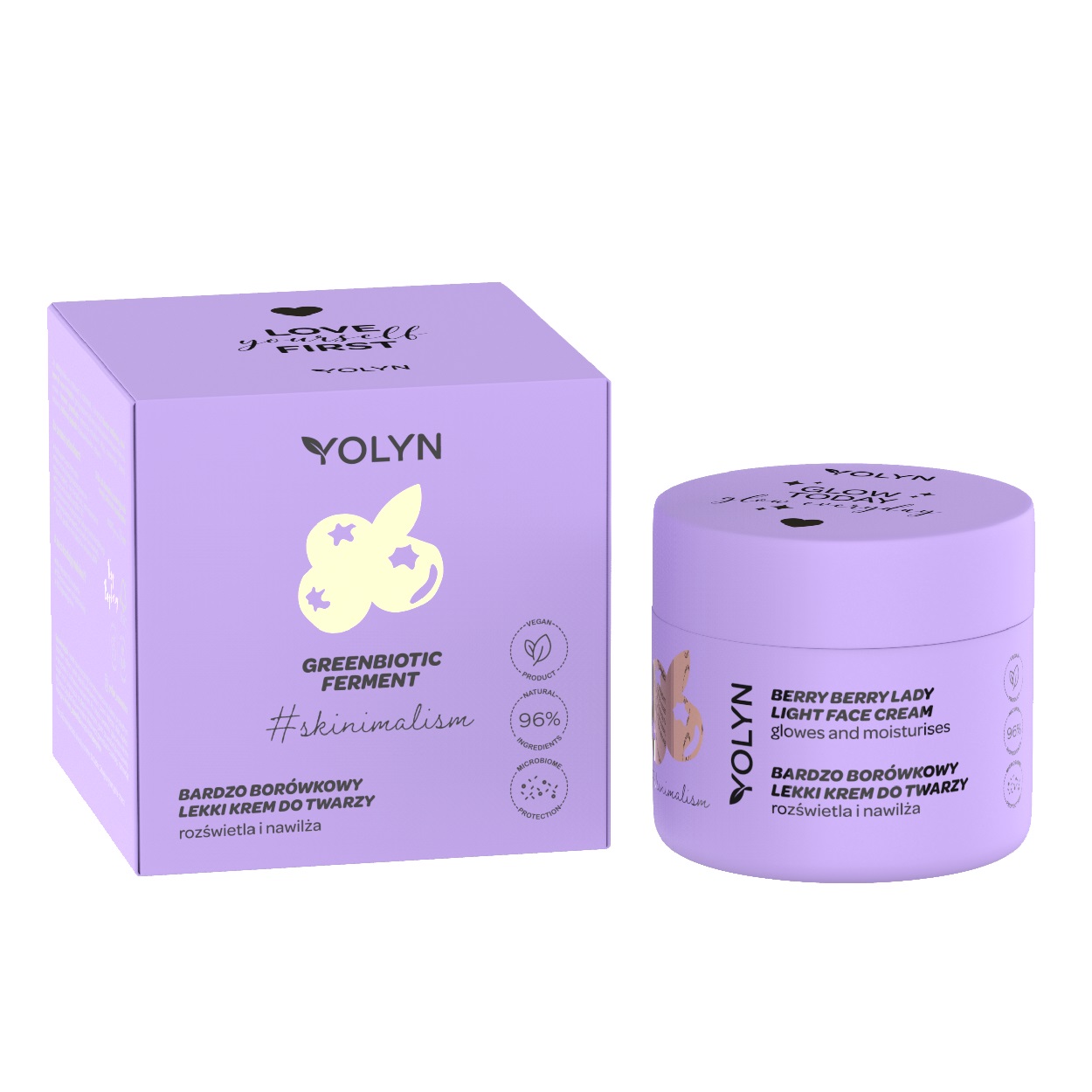 16441251677860154 Greenbiotic Ferment rozświetlający krem do twarzy Bardzo Borówkowy 50ml - obrazek 1