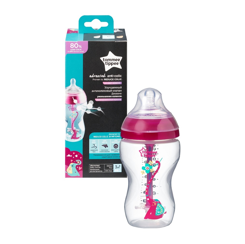 16571281663155996 Closer To Nature Advanced Anti-Colic butelka antykolkowa 3m+ Girl 340ml - obrazek 1