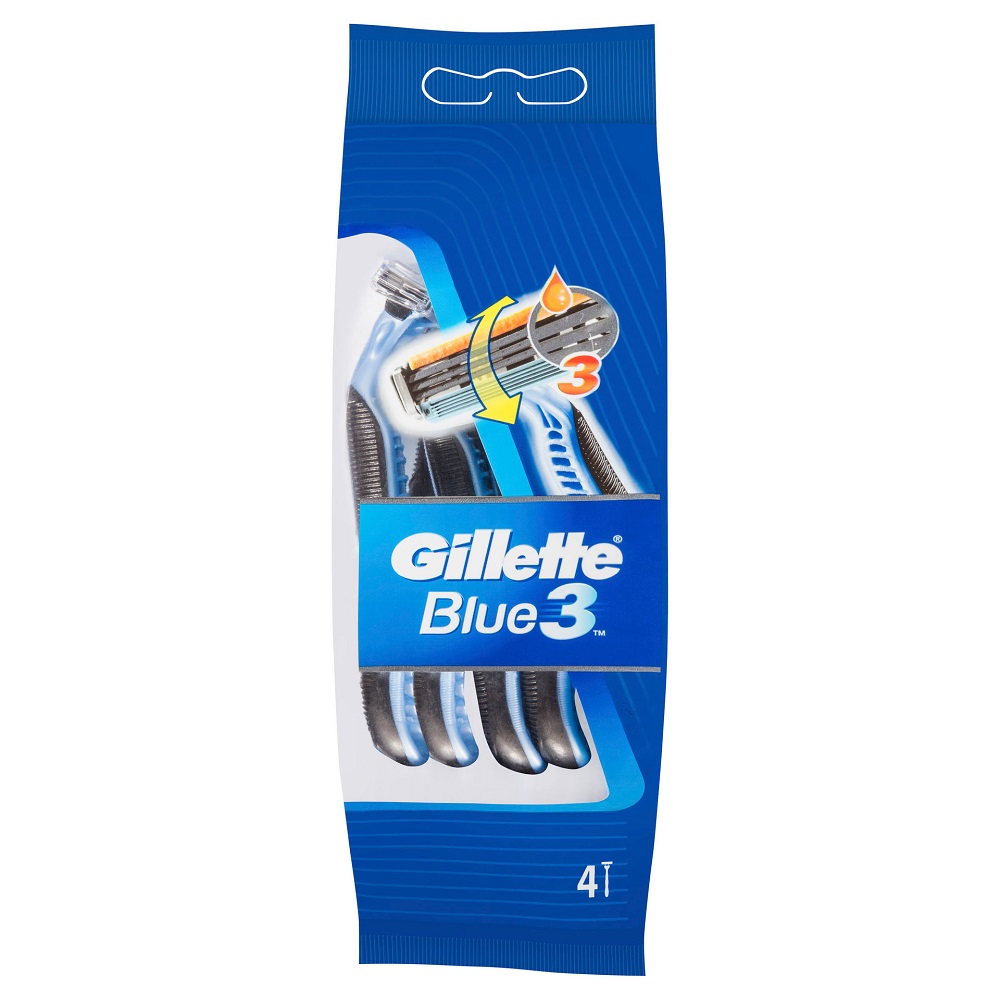 16713881715355322 Blue 3 jednorazowe maszynki do golenia dla mężczyzn 4szt - obrazek 1