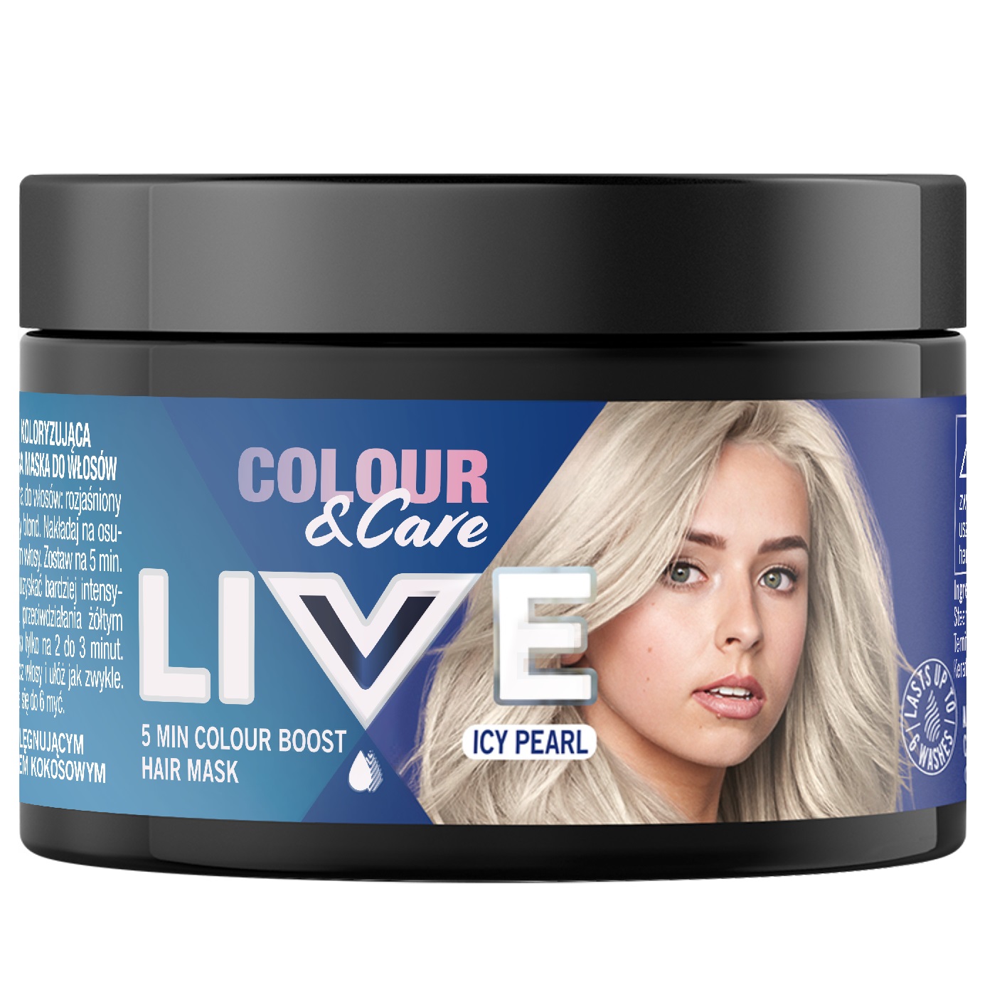 16995861678187216 Live Colour&Care 5 minutowa koloryzująca i pielęgnująca maska do włosów Icy Pearl 150ml - obrazek 1