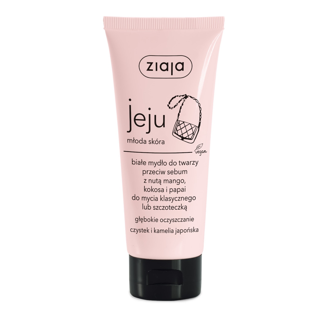 172911649668069 Jeju białe mydło do twarzy przeciw sebum z nutą mango kokosa i papai 75ml - obrazek 1