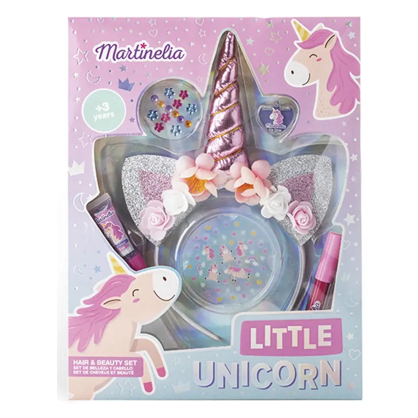 17360521700575905 Little Unicorn zestaw opaska do włosów + pomadka do ust + błyszczyk + naklejki - obrazek 1