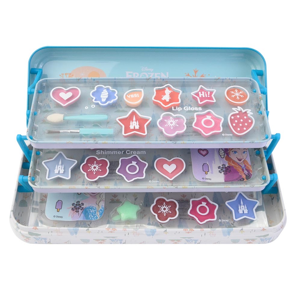 17503401735817080 Disney Frozen Makeup Case Triple Layer Beauty Tin zestaw kosmetyków do makijażu dla dzieci - obrazek 1