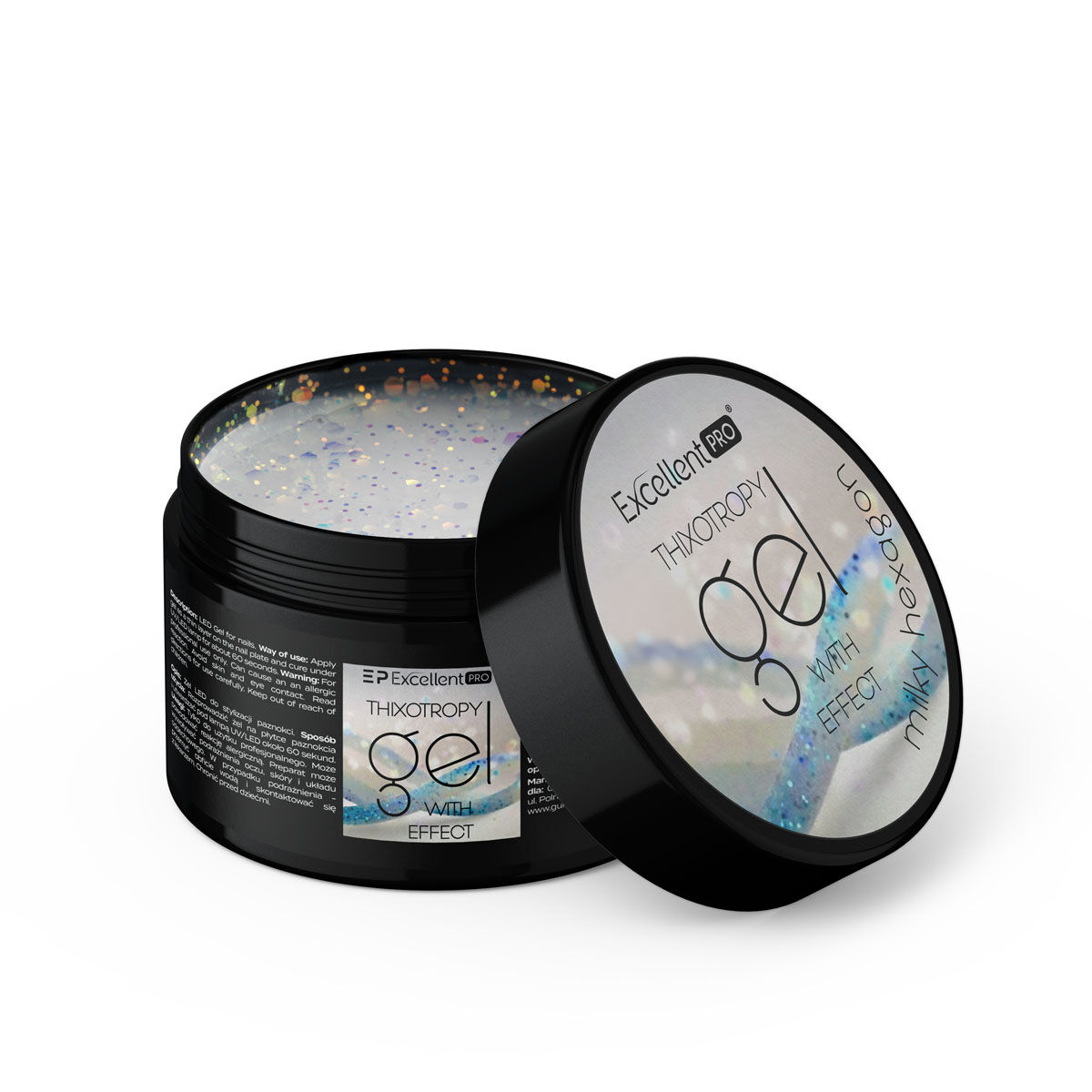 www.kozubek.info Thixotropy Gel With Effect żel budujący Milky Hexagon 15g - obrazek 1