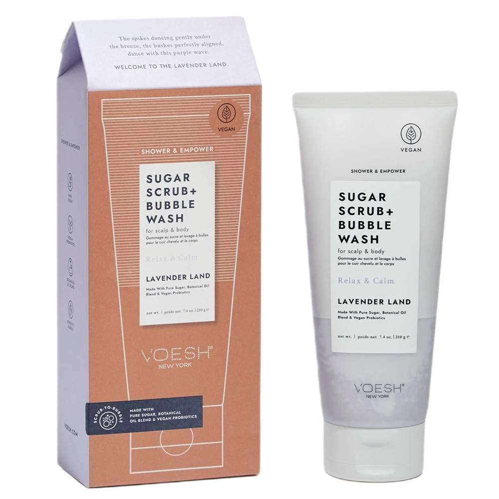 1775011753167518 Sugar Scrub + Bubble Wash cukrowy peeling myjący do ciała i skóry głowy Lavender Land 210g - obrazek 1