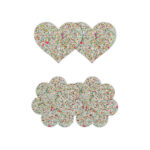 Pretty Pasties nakładki na biust Heart & Flower Glow 2 pary