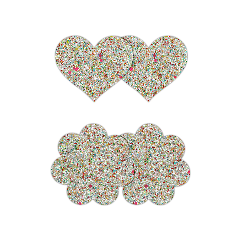 17795681697724712 Pretty Pasties nakładki na biust Heart & Flower Glow 2 pary - obrazek 1
