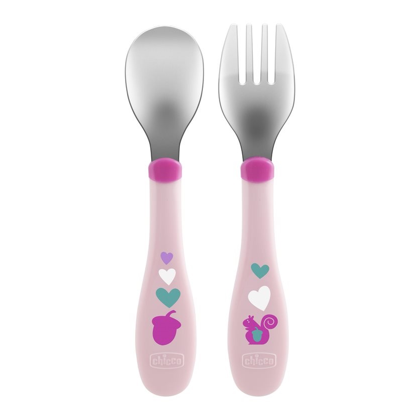 17844621663243028 Metal Cutlery sztućce metalowe 18m+ Różowe - obrazek 1