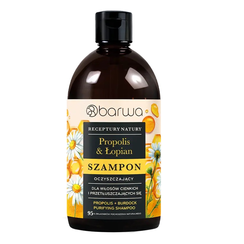1799871752673847 Receptury Natury oczyszczający szampon do włosów Propolis + Łopian 380ml - obrazek 1