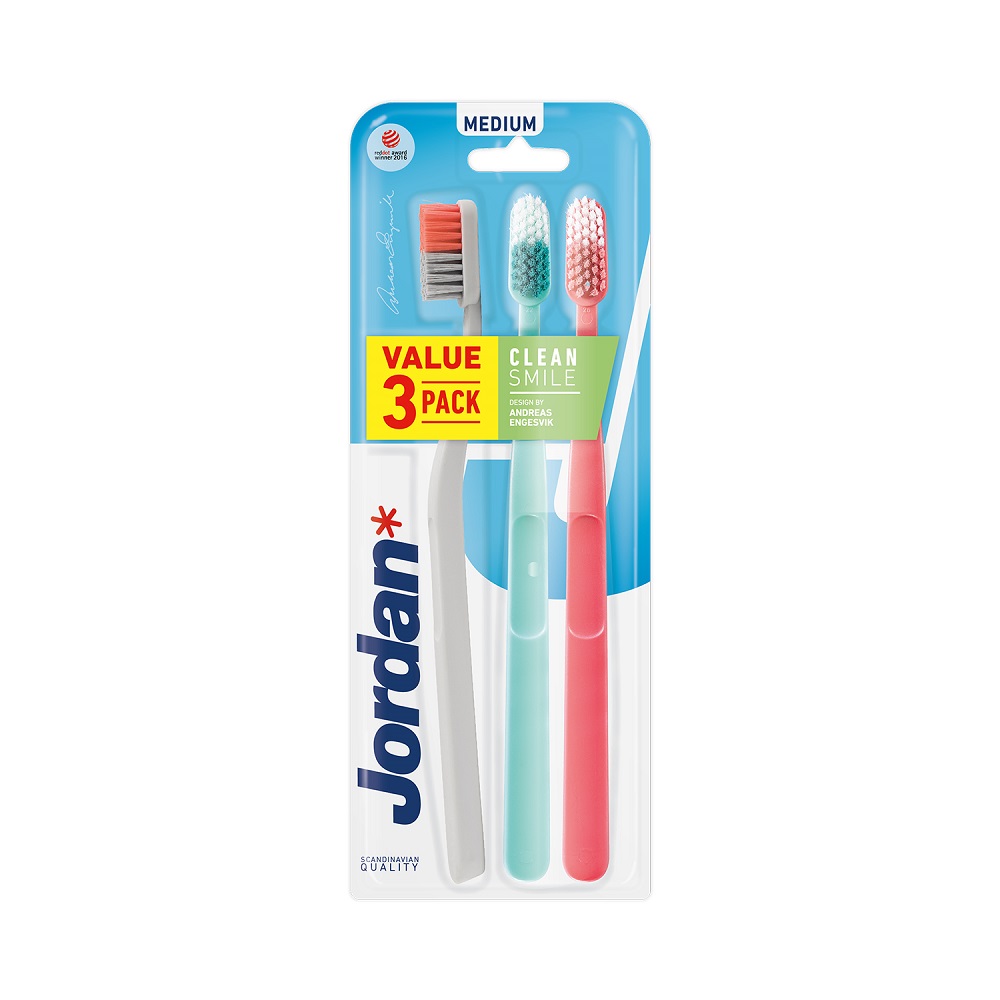 18074641673608344 Clean Smile szczoteczka do zębów Średnia 3szt. - obrazek 1