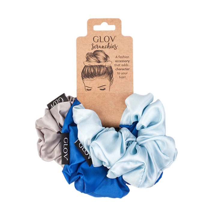 18143111675684500 Scrunchies zestaw gumek do włosów Blue 3szt - obrazek 1