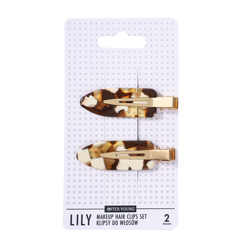 18250121756661848 Lily klipsy do włosów do makijażu Milk Coffee 2szt - obrazek 1
