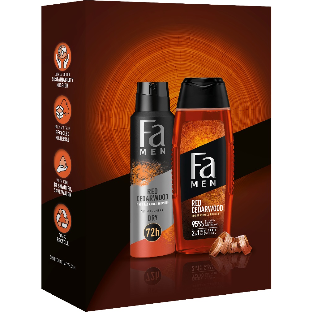 18547011665050652 Men Red Cedarwood zestaw antyperspirant w sprayu 150ml + żel pod prysznic 250ml - obrazek 1