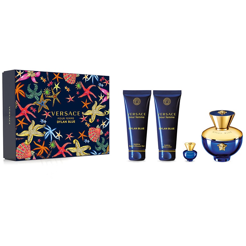 18634631680868403 Pour Femme Dylan Blue zestaw woda perfumowana spray 100ml + miniatura wody perfumowanej 5ml + żel pod prysznic 100ml + balsam do ciała 100ml - obrazek 1