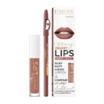 Oh! My Velvet Lips Liquid Matt Lip Kit zestaw matowa pomadka w płynie 4.5ml + konturówka do ust 1szt 12 Praline Eclair