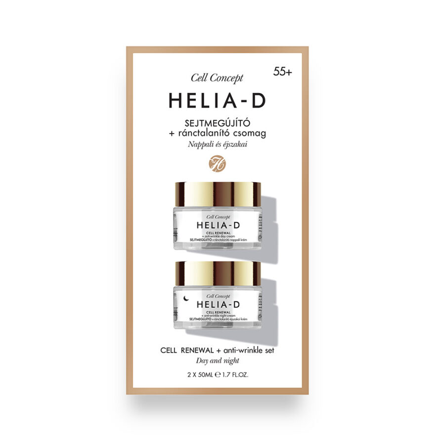 19410811705577578 Cell Concept Cell Renewal + Anti-Wrinkle 55+ zestaw przeciwzmarszczkowy krem na dzień + przeciwzmarszczkowy krem na noc 2×50ml - obrazek 1