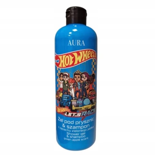 19502701756896659 Hot Wheels Shampoo & Shower Gel szampon i żel pod prysznic dla dzieci Green Apple 500ml - obrazek 1