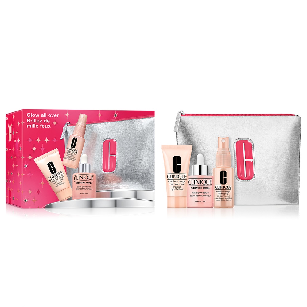 19711501757658441 Glow All Over zestaw aktywne serum zapewniające blask 30ml + maseczka intensywnie nawilżająca 30ml + mgiełka do twarzy 30ml + kosmetyczka - obrazek 1