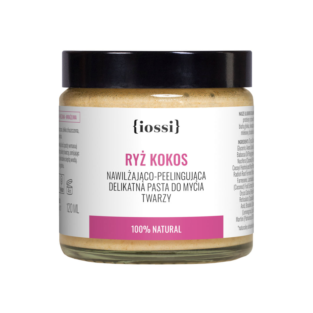 20419801606905711 Ryż i Kokos nawilżająco-peelingująca delikatna pasta do mycia twarzy 120ml - obrazek 1