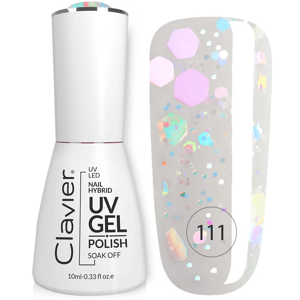 20481621697777679 Luxury lakier hybrydowy z drobinkami holograficznymi 111 Sparkle&Fine 10ml - obrazek 1