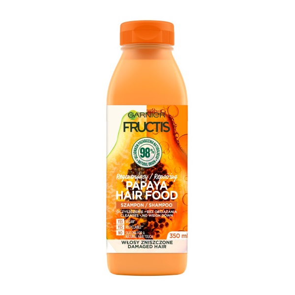 20548211653302015 Fructis Papaya Hair Food szampon regenerujący do włosów zniszczonych 350ml - obrazek 1