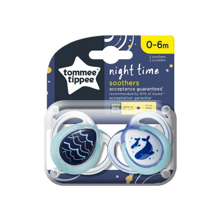 43335492 UK 2X 0-6M ANYTIME 26.02.20_1 Night Time smoczek uspokajający 0-6m 2szt - obrazek 1
