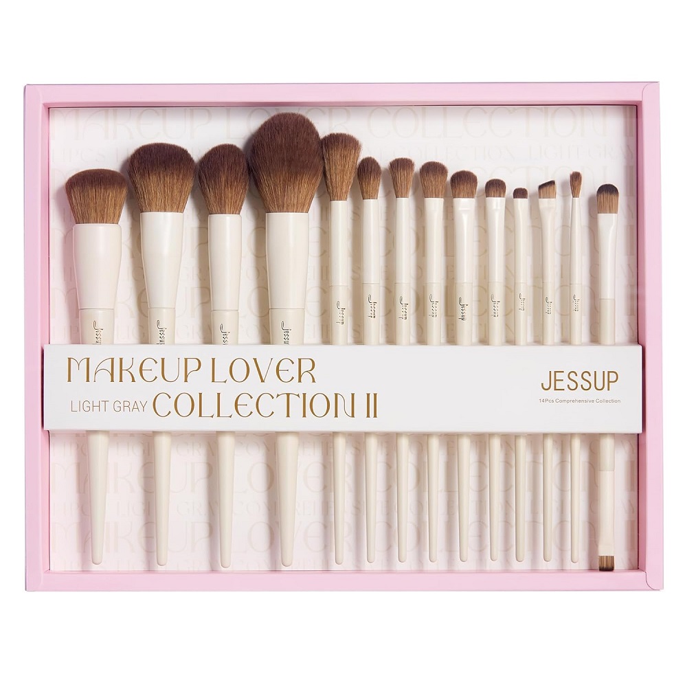 20980621739425137 Makeup Lover Light Gray Collection II zestaw pędzli do makijażu T329-G 14szt. - obrazek 1