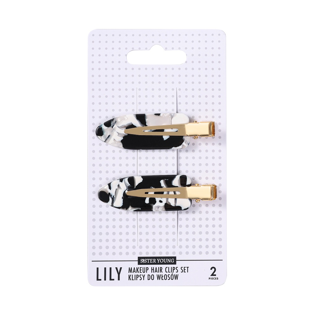 21217491756791714 Lily klipsy do włosów do makijażu Black & White 2szt - obrazek 1