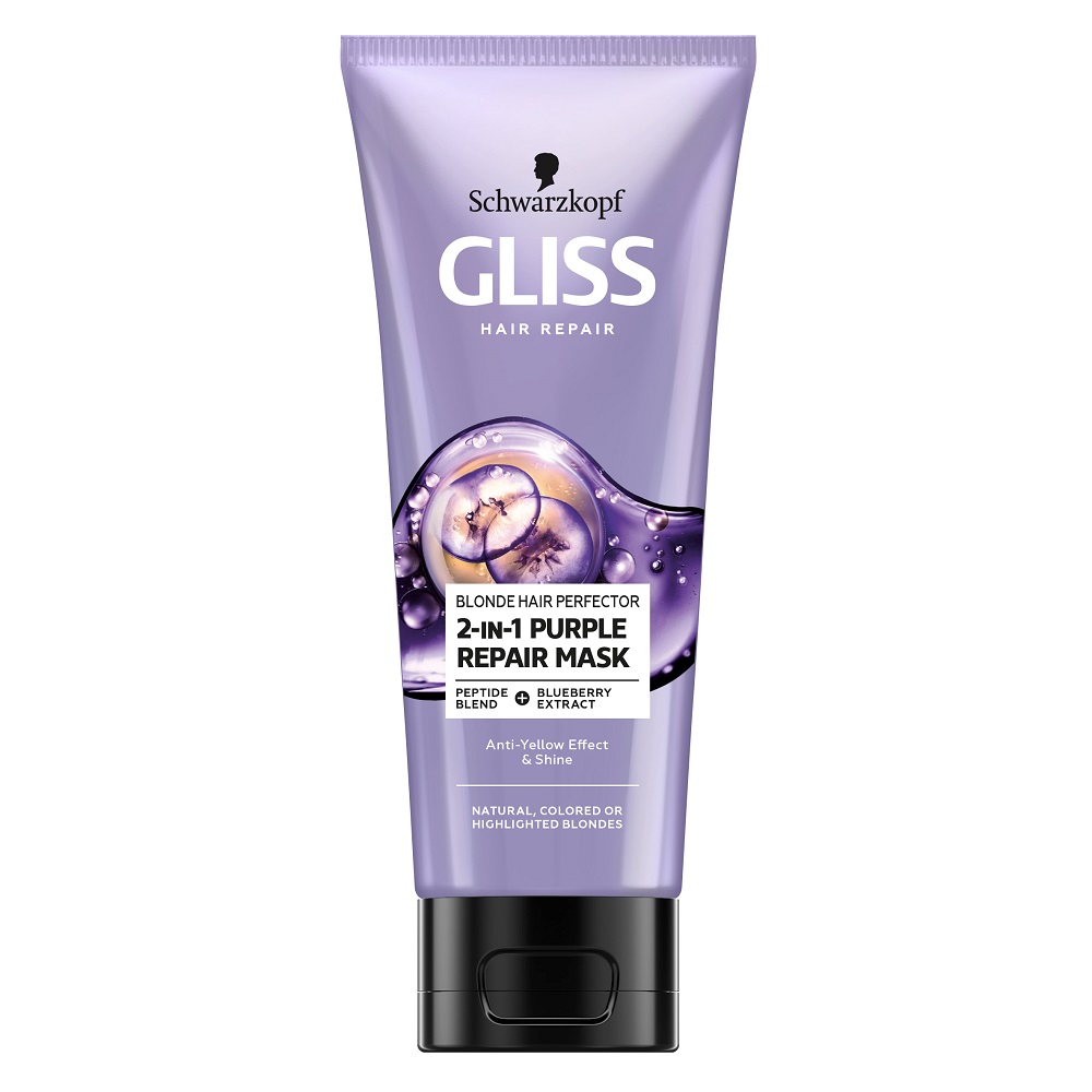 21242911614151559 Blonde Hair Perfector 2-in-1 Purple Repair Mask maska do naturalnych farbowanych lub rozjaśnianych blond włosów 200ml - obrazek 1