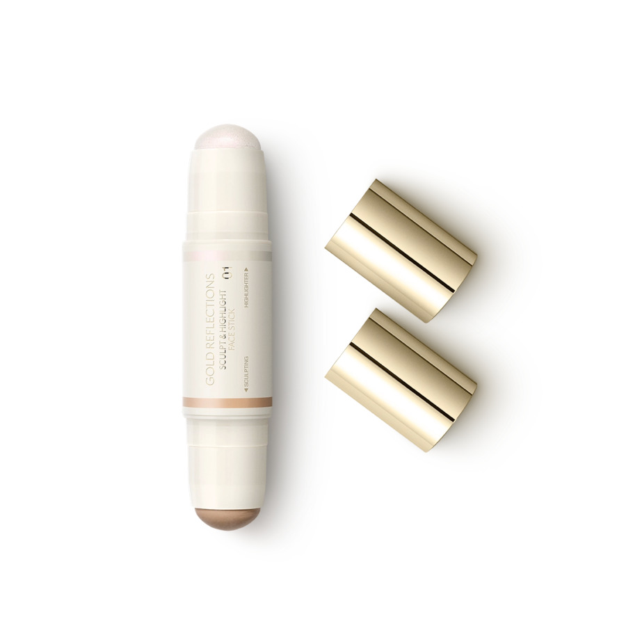21281951716895714 Gold Reflections Sculpt & Highlight Face Stick matowy bronzer i rozświetlacz w sztyfcie 01 Light &Lilac 13g - obrazek 1