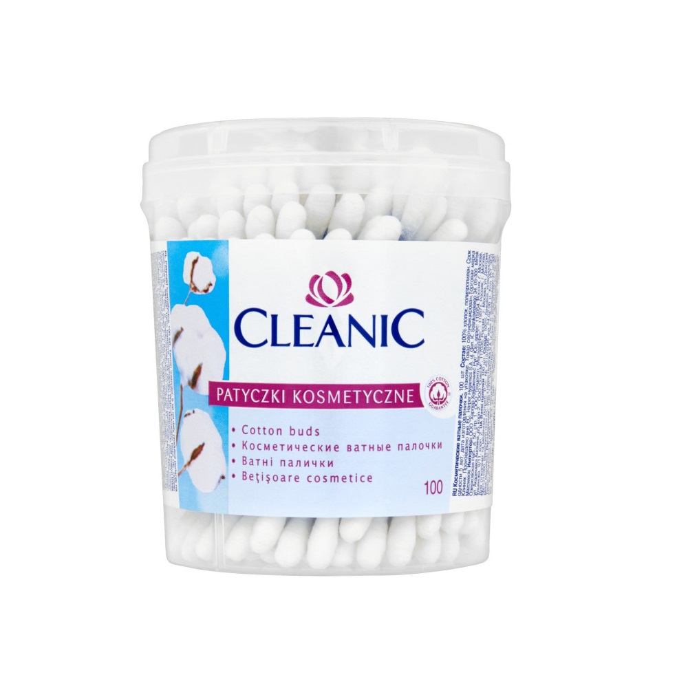 21490901600238077 Cotton Buds patyczki higieniczne pudełko okrągłe 100szt. - obrazek 1