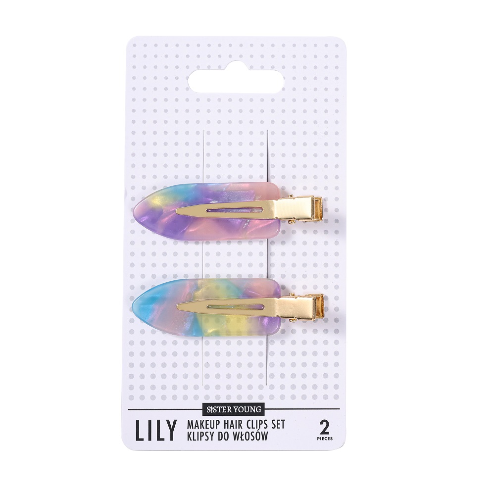21646741756791480 Lily klipsy do włosów do makijażu Pink Purple 2szt - obrazek 1