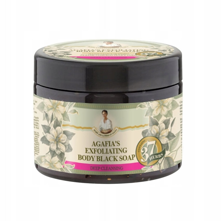 21899771702911315 Agafia's Exfoliating Body Black Soap głęboko oczyszczające czarne mydło 300ml - obrazek 1