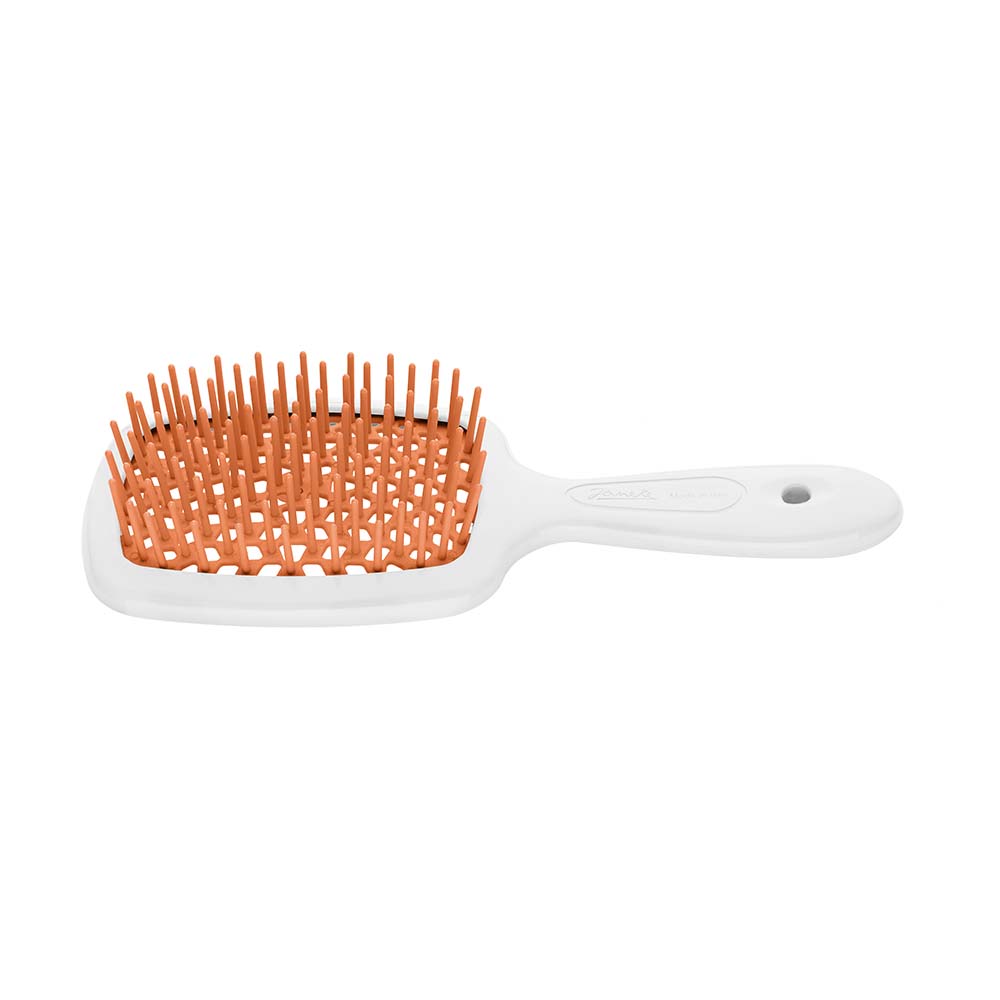22333321698159233 Small Superbrush mała szczotka do rozczesywania włosów Biało-Pomarańczowa - obrazek 1