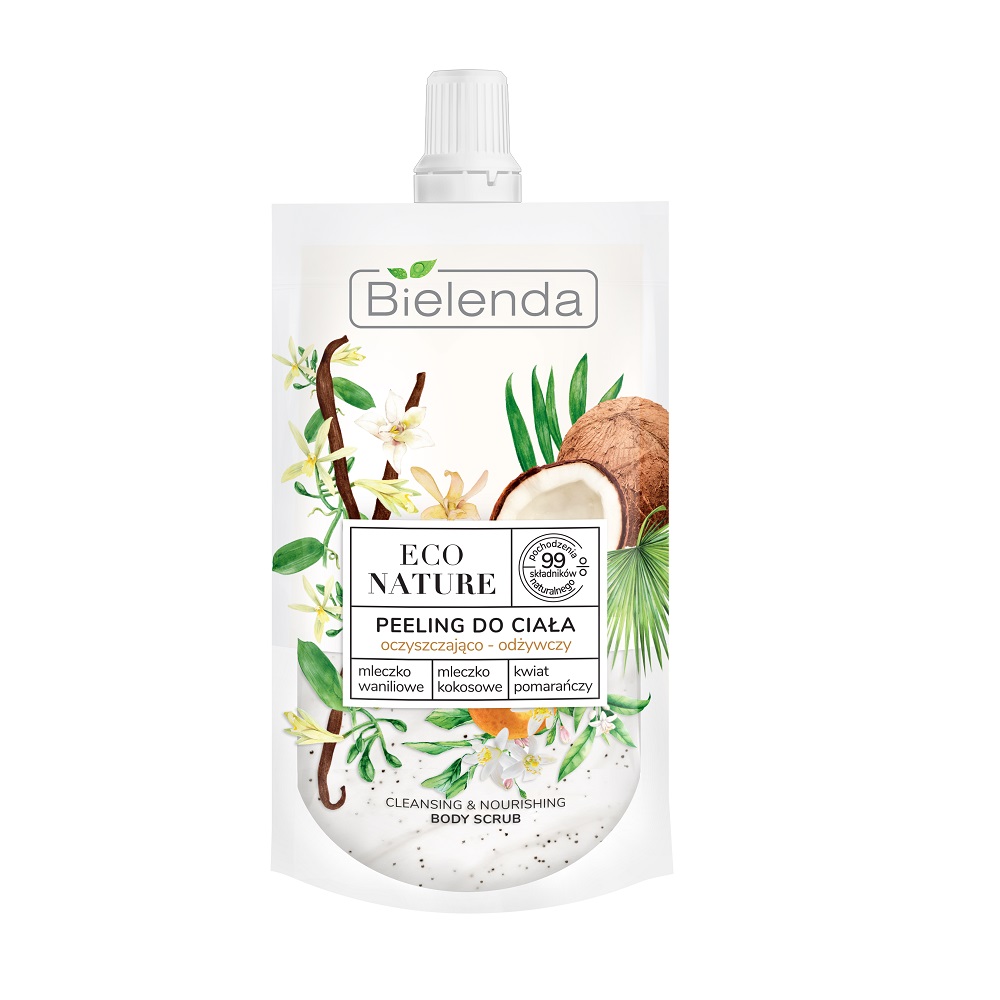 2251301650625700 Eco Nature peeling do ciała oczyszczająco-odżywczy Mleczko Waniliowe & Kokosowe & Kwiat Pomarańczy 100g - obrazek 1