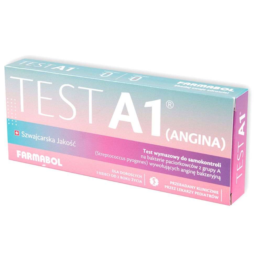 22633221763077773 Test A1 (angina) test do samokontroli na bakterie paciorkowców z grupy A 1szt - obrazek 1