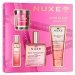 Happy In Pink zestaw suchy olejek regenerujący 100ml + żel pod prysznic 100ml + perfumy 15ml + świeca zapachowa 60g